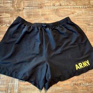 Black‎ US Army Lined Short APFU Physical Training Work Out Running Exercise Gym